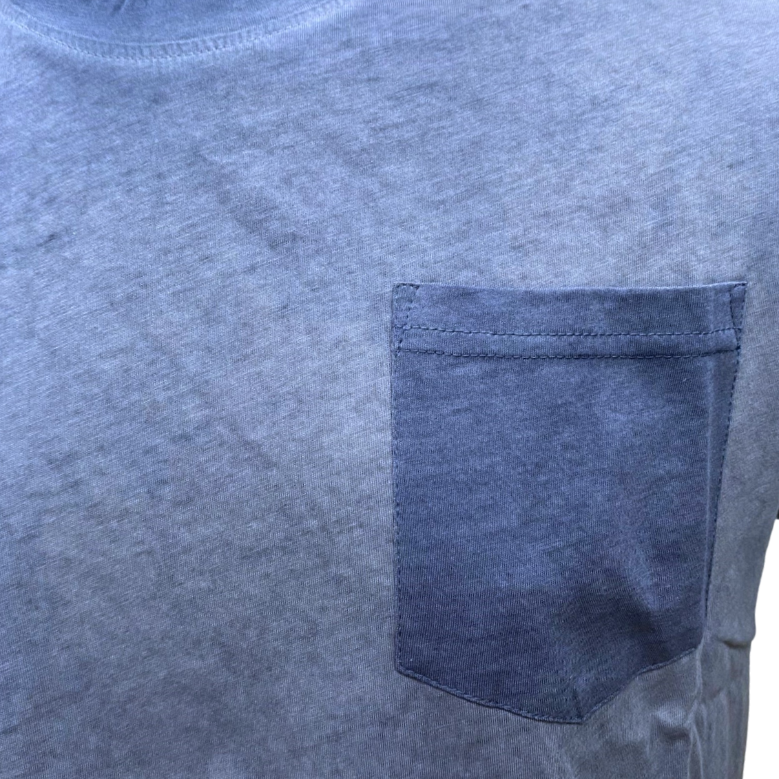 Bomboogie men&#39;s short sleeve t-shirt with pocket TM7906TJEP4 26F faded indigo