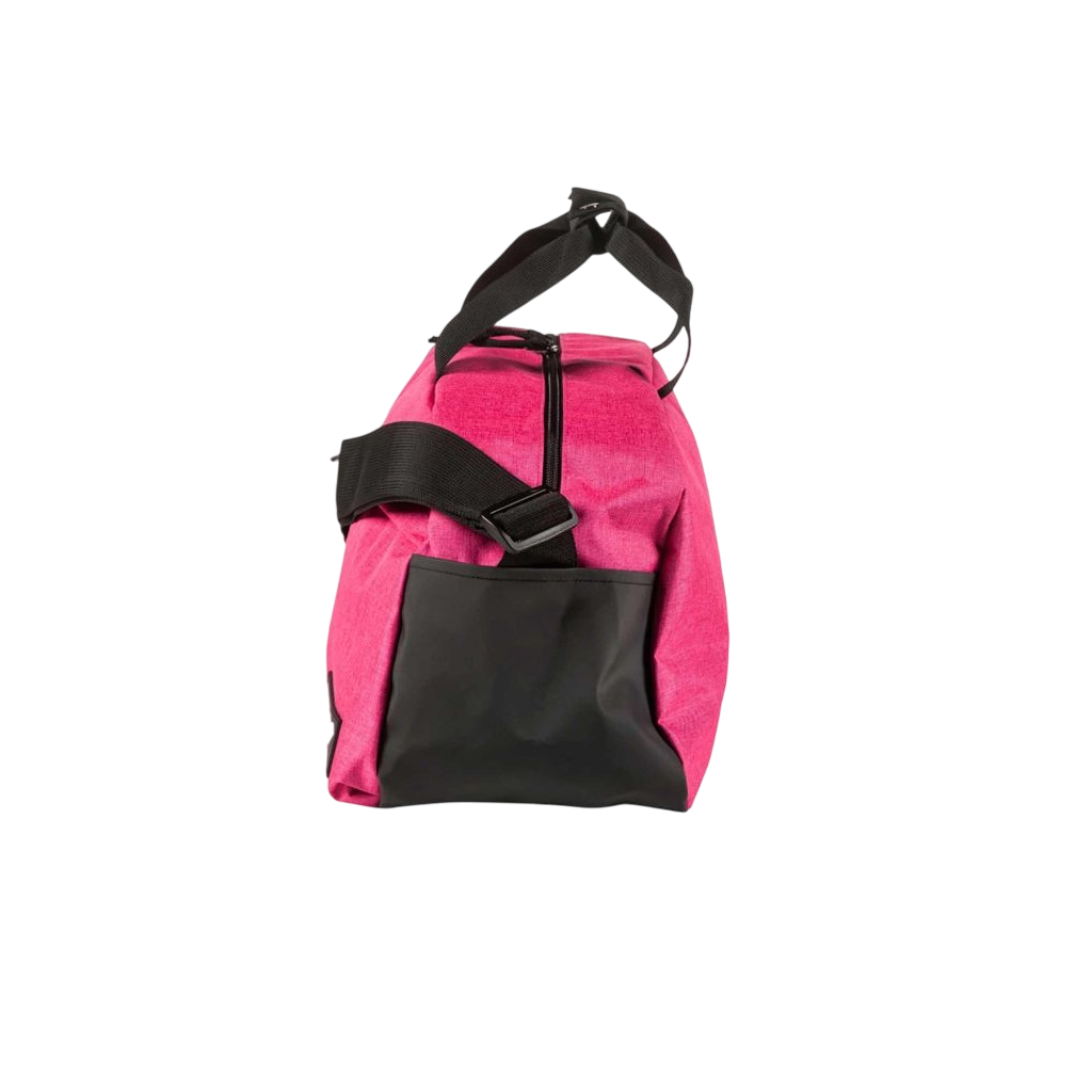 Borsone sportivo Arena Team Duffle rosa da 25 litri, impermeabile, ideale per piscina e palestra con tracolla regolabile e scomparto per oggetti bagnati, vista laterale