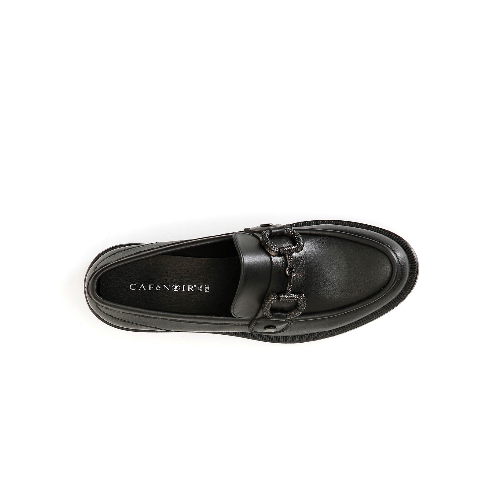 Cafènoir women&#39;s moccasin shoe with accessory on the band c1 EA9101 N001 black