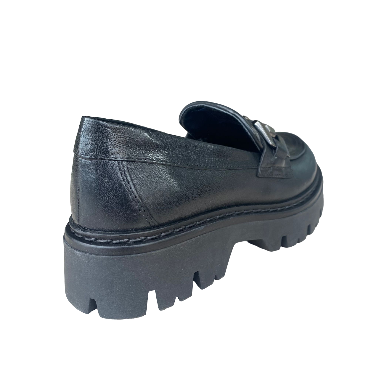 CafèNoir women&#39;s leather moccasin shoe with clamp c1FM2011 N001 black