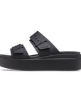 Crocs women's sandal with wedge Brooklyn Buckle Low Wedge W 207431-001 black 