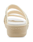 Crocs sandalo da donna Boca Medallion Strappy Wedge W207431-108 vanilla