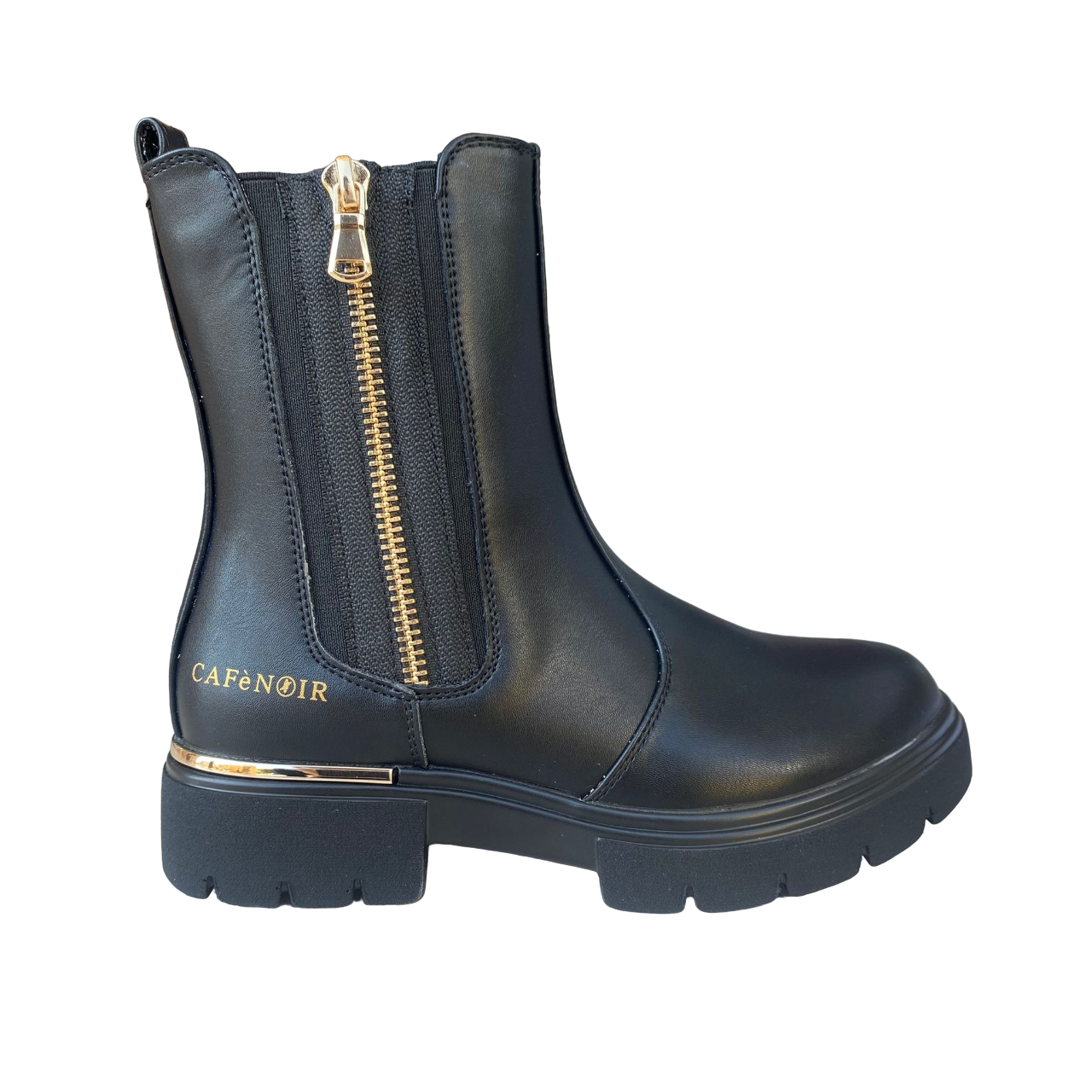 CafèNoir Stivaletto da bambina Chelsea con elastico e cerniera laterale C-2231 C1709 nero