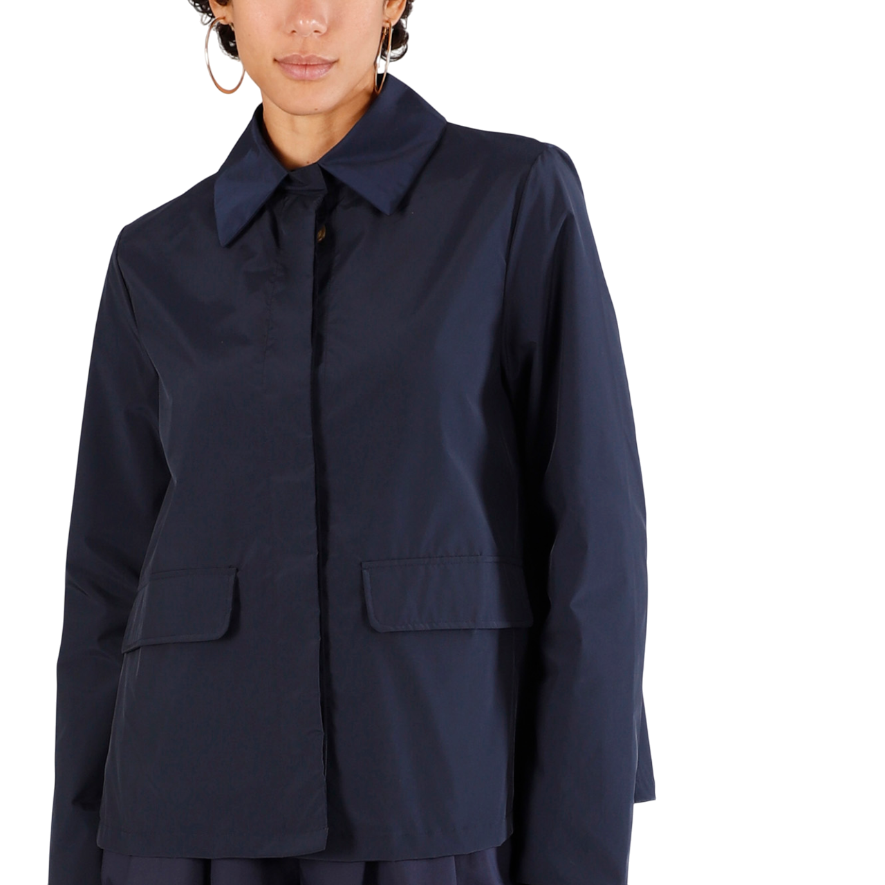 CafèNoir spolverino corto da donna in  tessuto tecnico C7JI0089 B020 blu