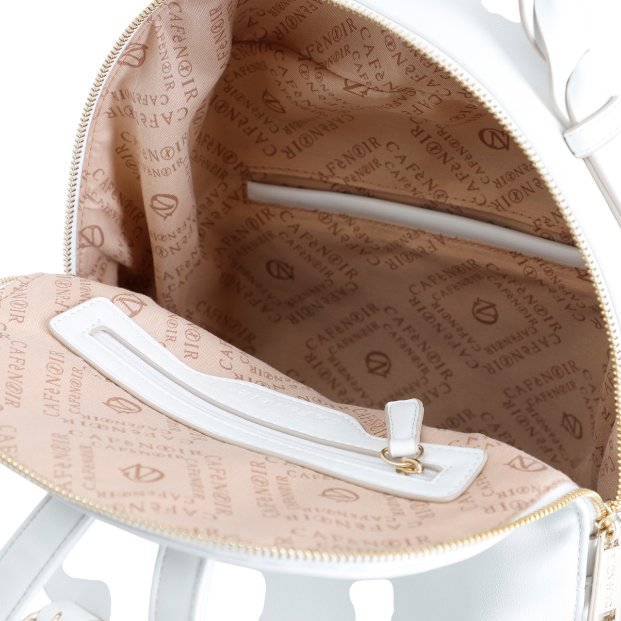 CafèNoir zaino con tasche laterali con manico intrecciati panna c3WA0802 W015 panna1