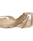 CafèNoir Asymmetric women's sandal in laminated leather C1LC2023 R043 peach