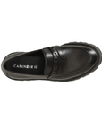 CafèNoir leather moccasin shoe with eyelet for women C1FM1019 N001 black