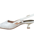 CafèNoir women's casual shoe in woven leather and heel C1EF1001 W022 white