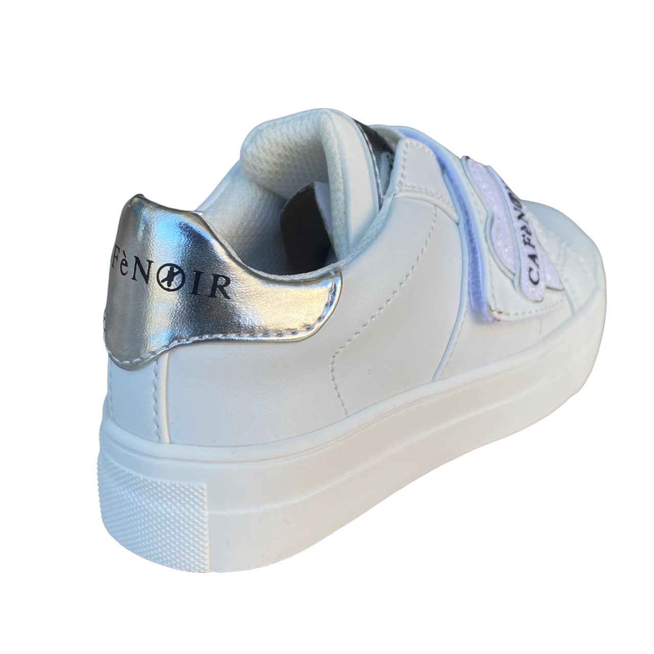 Cafè Noir girl&#39;s shoe with elastic band and velcro C-2422w white