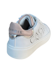 Cafè Noir girl's shoe with lace and side zip C-2401w white