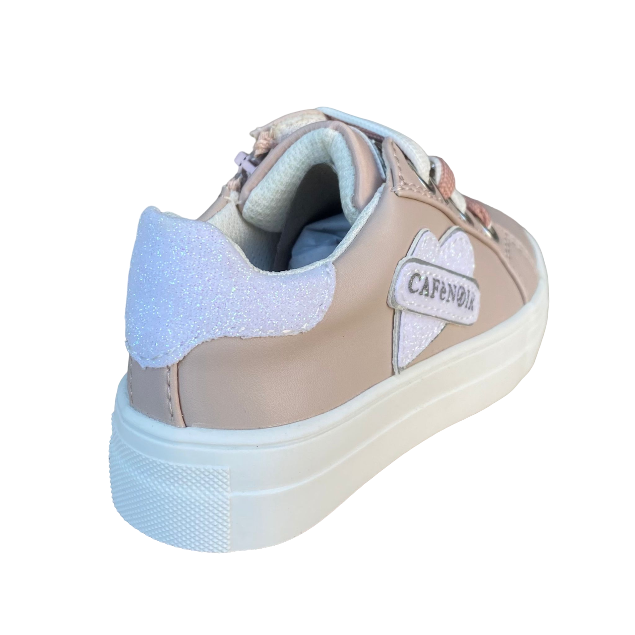 Cafè Noir girl&#39;s shoe with lace and side zip C-2420p pink