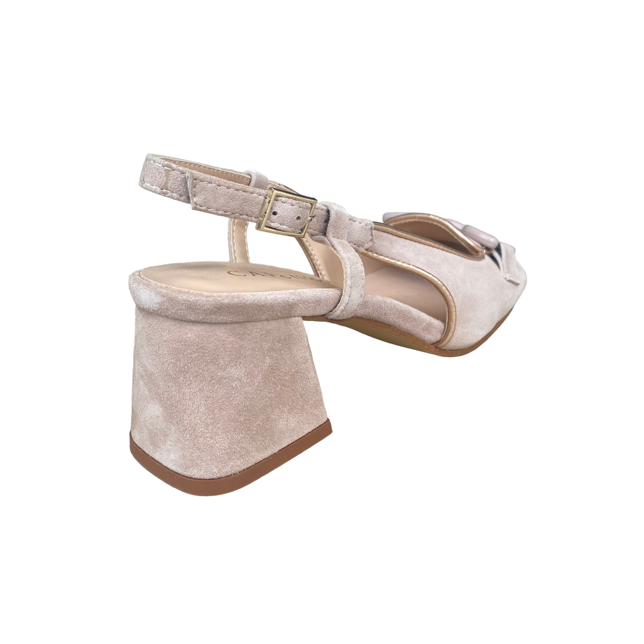 CafèNoir women&#39;s suede shoe with clamp C1EL5003 M001 powder