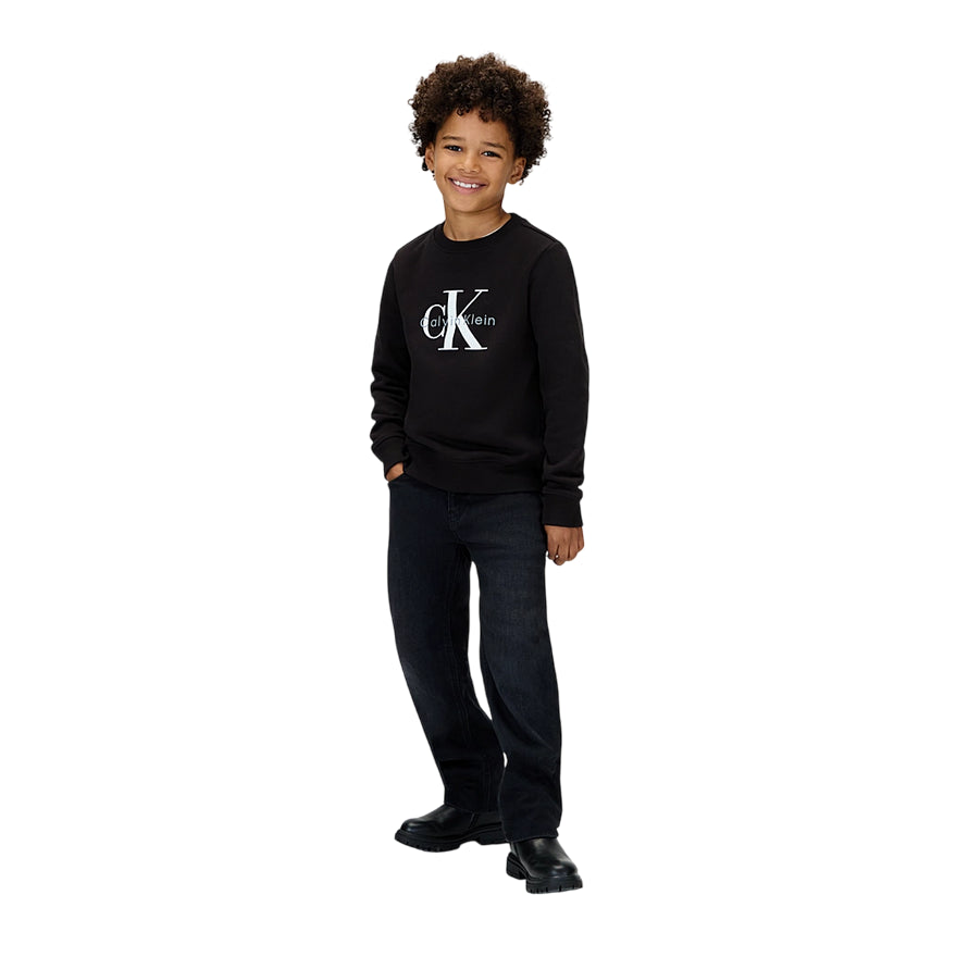Calvin Klein Felpa Girocollo con Logo IU0IU00714BEH Nera - vista nera