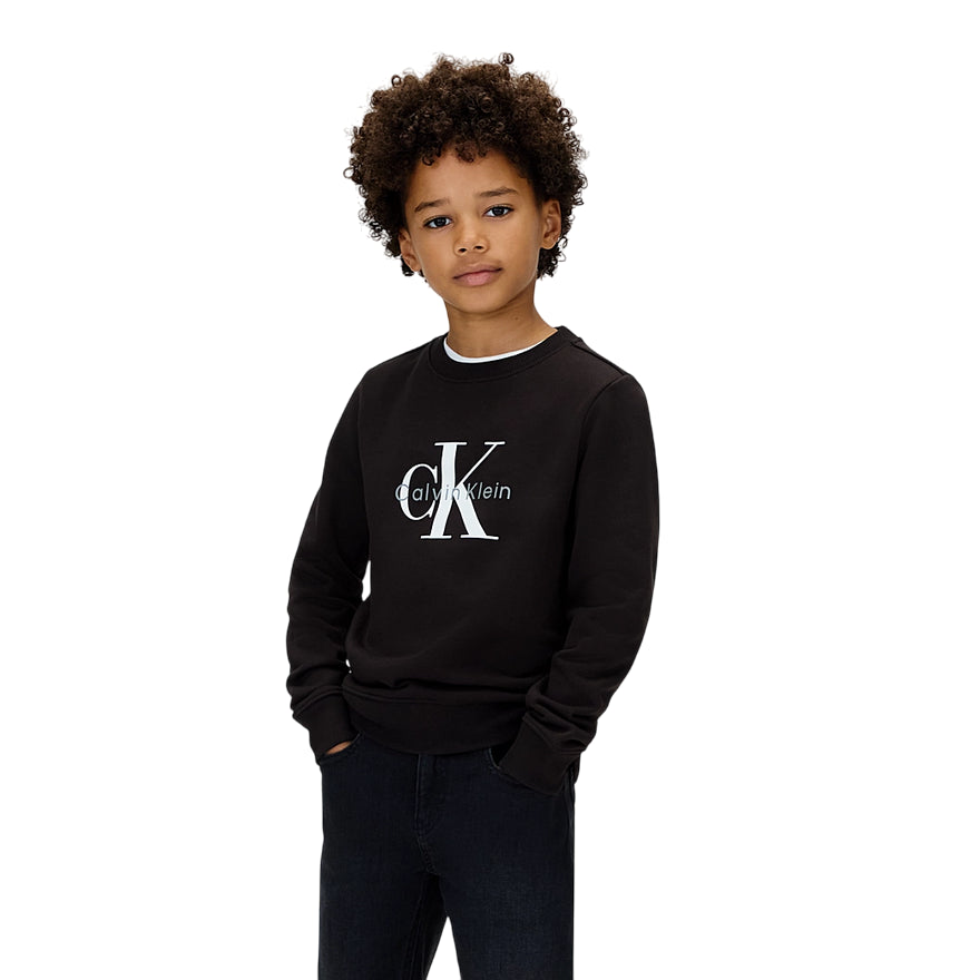 Calvin Klein Felpa Girocollo con Logo IU0IU00714BEH Nera - vista principale