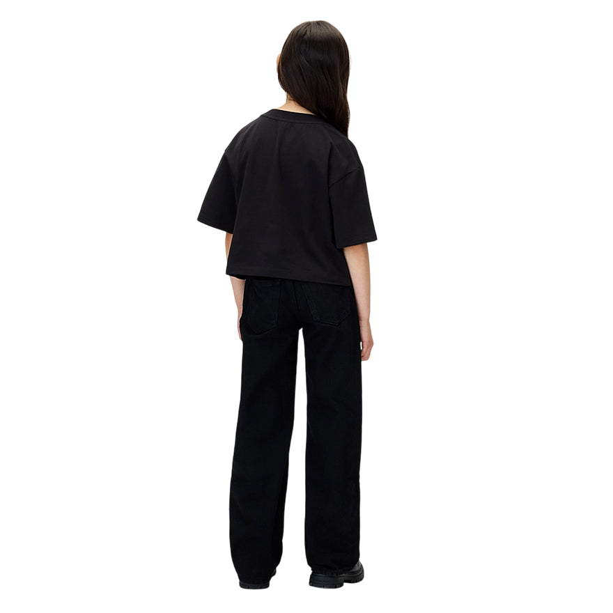Calvin Klein Jeans High Rise Wide Leg IG0IG029981BY Blu per Bambina - Jeans a Vita Alta con Gamba Larga - vista posteriore 