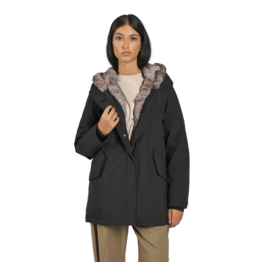 Canadian parka da donna con ecopelliccia Lanigan Tech CN.G224064W/BLA nero 1