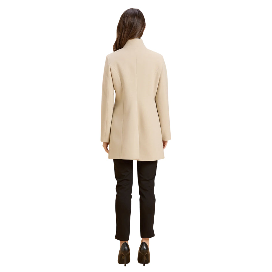 Cappotto Collo a Pistagna Media Lunghezza Donna DGF6052 Beige - posteriore