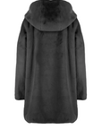 Censured women's faux fur jacket with hood CW1881 T FRC3 90 black