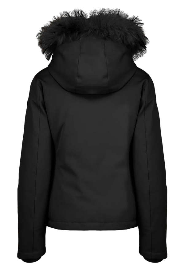 Censured winter bonded softshell jacket with hood and fur JW6236TNEP 90 black