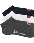 Champion 3 paia di calzini con logo C U30043 BS501 blu-bianco-grigio