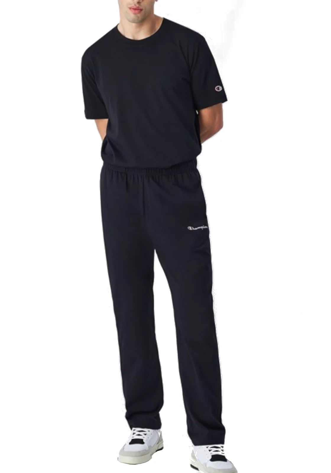 Champion pantalone sportivo da uomo in cotone jersey 220305 KK001 nero