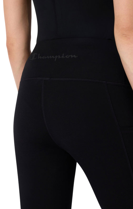 Champion pantaloni sportivi Leggings donna 7/8 Quick Dry neri 118471_KK001 - logo