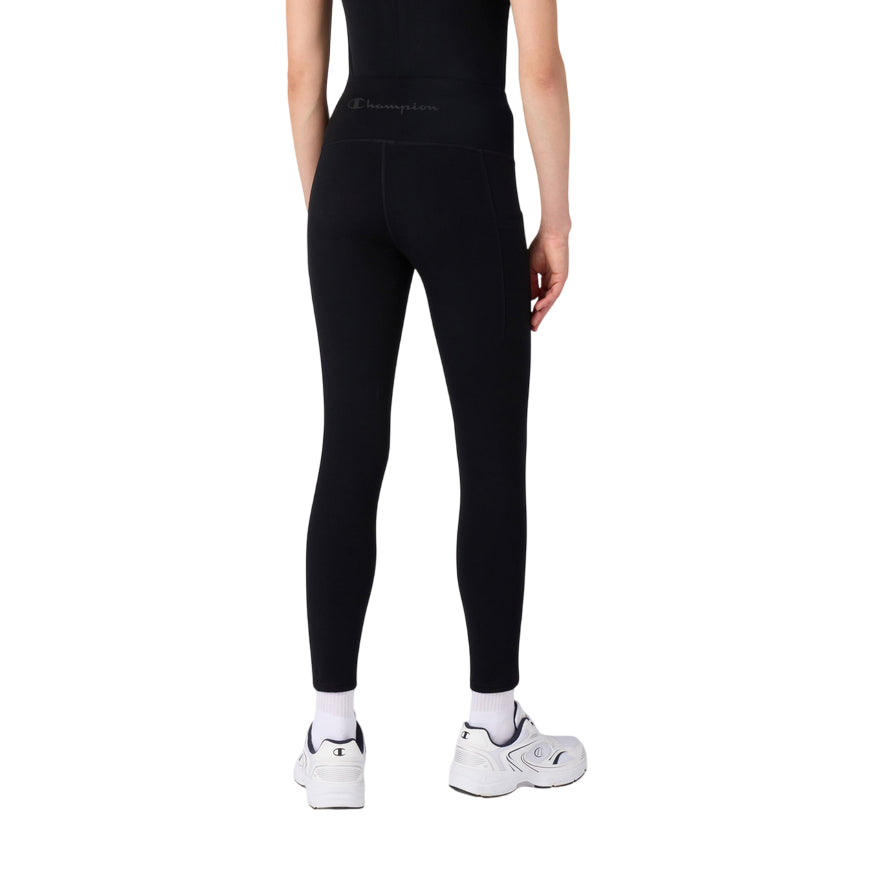 Champion pantaloni sportivi Leggings donna 7/8 Quick Dry neri 118471_KK001 - posteriore