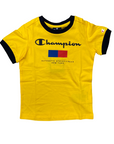 Champion completino da ragazzo in cotone maglietta e pantaloncino 306699 YS011 giallo blu