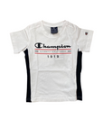 Champion completino da ragazzo maglietta e pantaloncino 306700 WW001 bianco blu