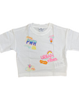 Champion girl's outfit, short sleeve t-shirt and shorts 404929 WW001 white-pink