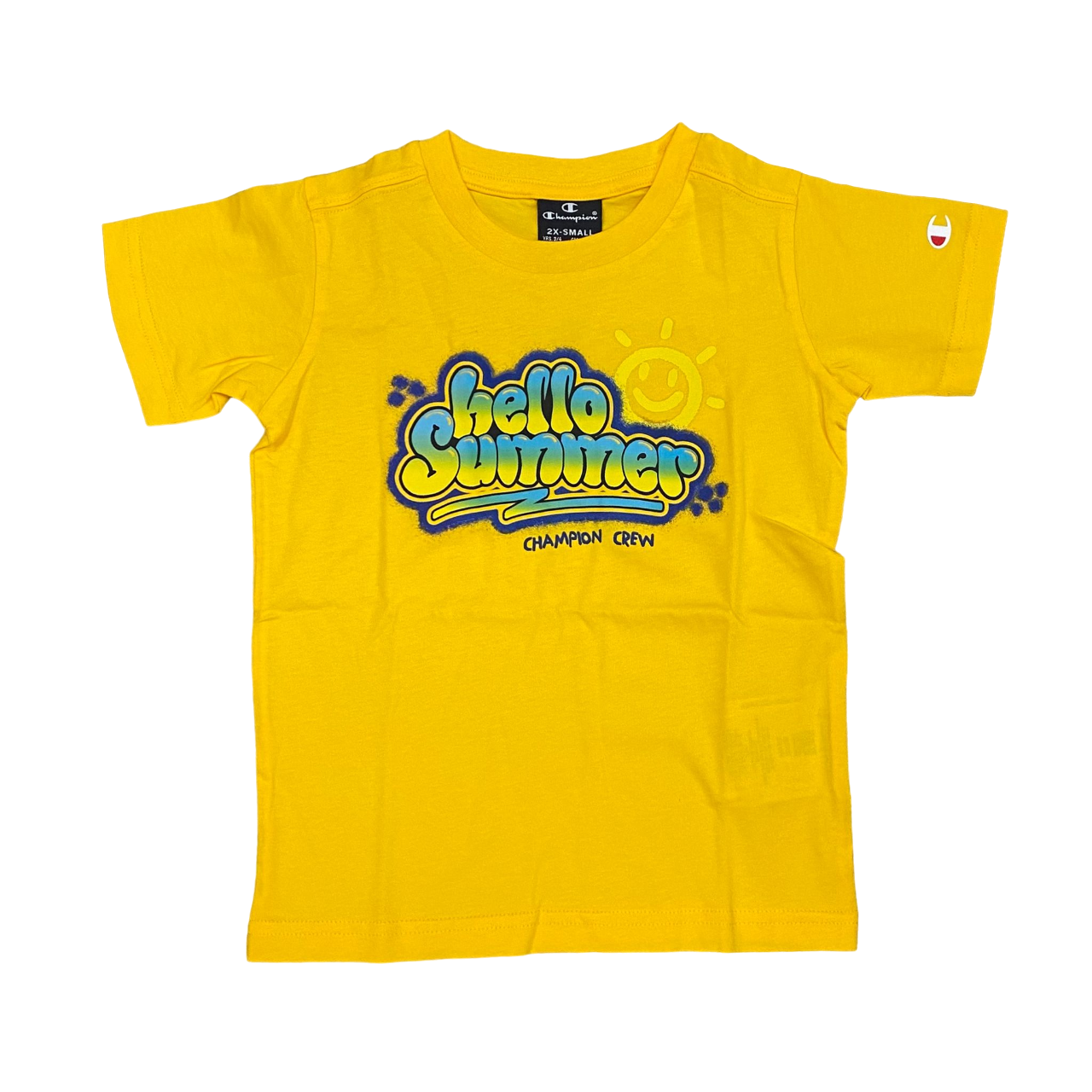 Champion boy&#39;s suit with short sleeve t-shirt and boxer shorts 306792 YS011 yellow-blue