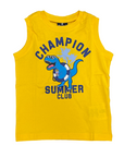 Champion boy's suit with sleeveless t-shirt and sea boxer shorts 306794 YS011 yellow-bluette