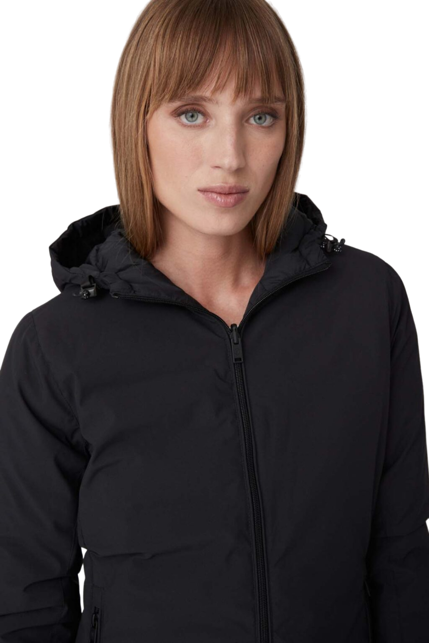 Ciesse Piumini Women&#39;s jacket with hood, fitted line and reversible Jusy black