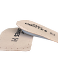 Contes Heel lift in latex foam covered with real chrome-free leather, approximately 1 cm thick at the heel. 121/P