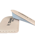 Contes Heel lift in latex foam covered with real chrome-free leather, approximately 3 cm thick at the heel. 123/P