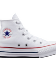 Sneakers Converse All Star Chuck Taylor Eva Lift Hi Junior 272856C bianche per ragazze in tela con suola platform