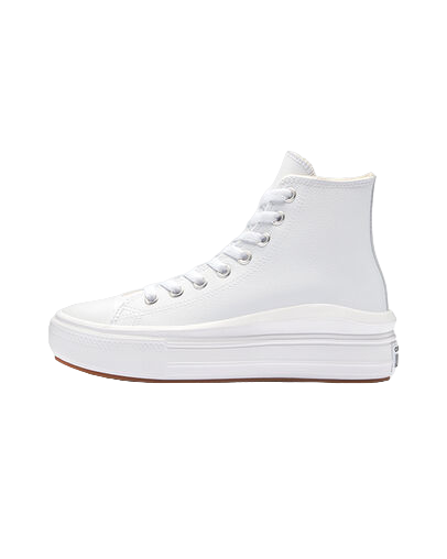 Converse women&#39;s high-top sneakers in leather with Chuck Taylor Star Move A04295C white wedge