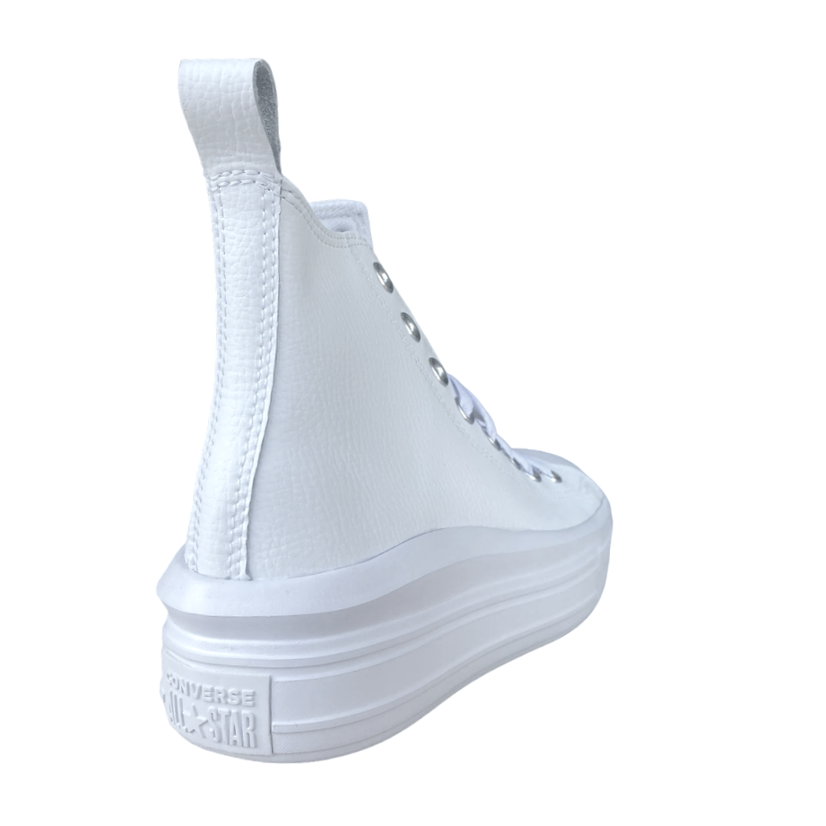 Converse women&#39;s high-top sneakers in leather with Chuck Taylor Star Move A05535C white wedge