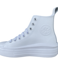 Converse women's high-top sneakers in leather with Chuck Taylor Star Move A05535C white wedge