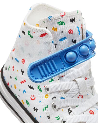 Converse children&#39;s sneakers shoe in canvas Chuck Taylor All Star Easy On Doodles A06316C white