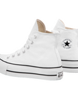 Converse scarpa sneakers in tela da donna con zeppa Chuck Taylor All Star LIFT 560846C bianco