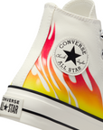 Converse women's shoe sneakers with wedge Chuck Taylor All Star Lift Flames A07892C heron-red enamel-black