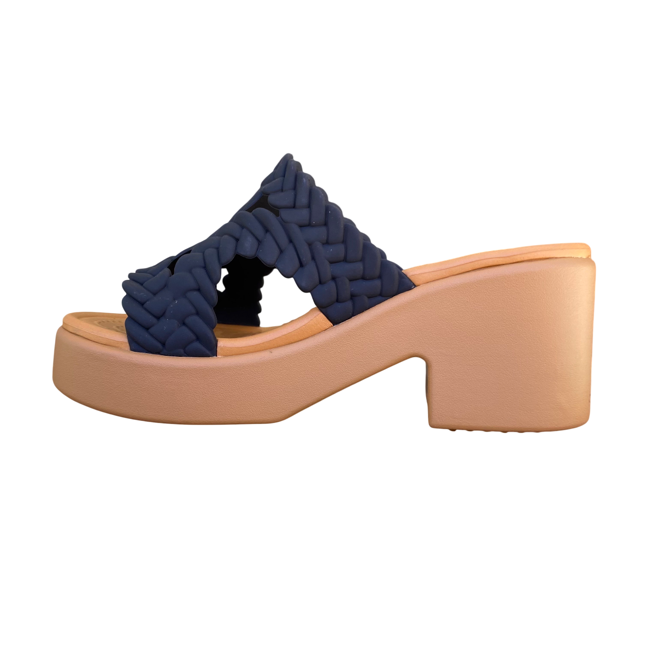 Crocs sandalo da donna con tacco Brooklyn Woven Slide 209979-001 nero