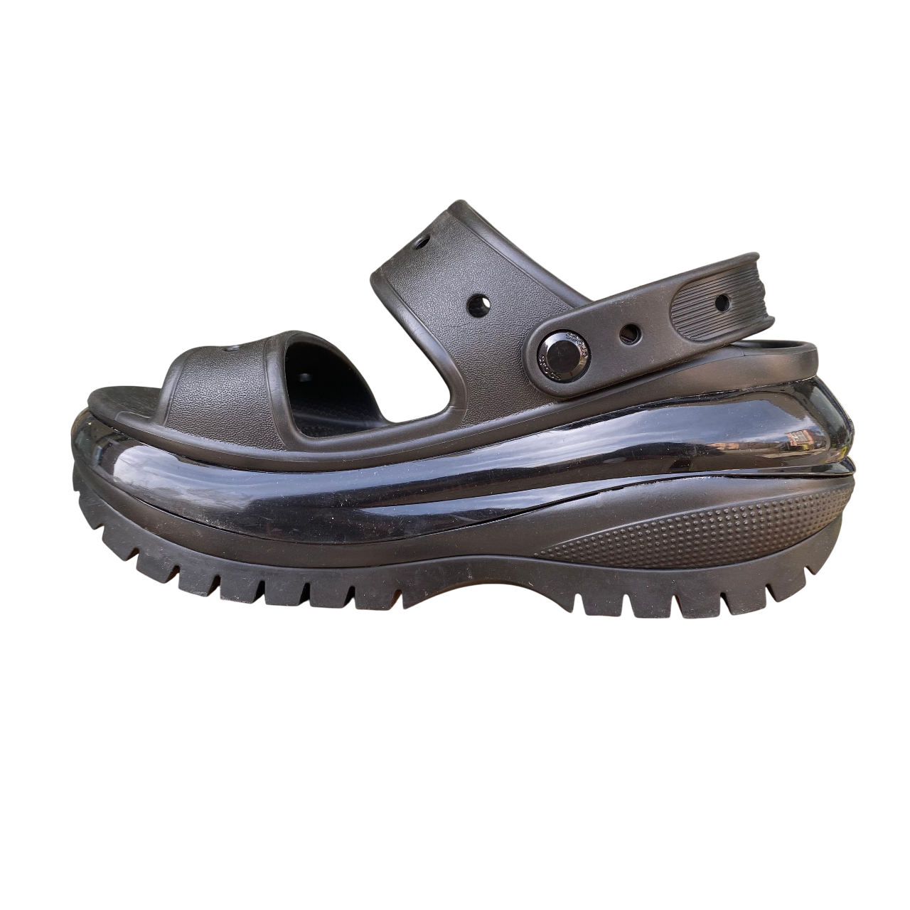 Crocs sandalo da donna Classic Mega Crush 207989-001 nero