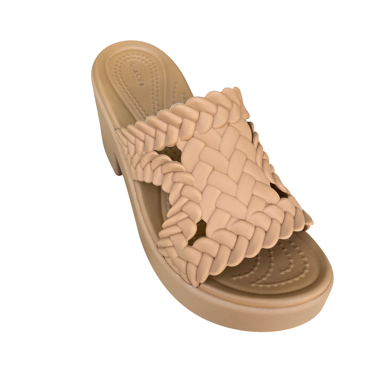 Crocs sandalo da donna con tacco Brooklyn Woven Slide 209979-2EY seppia