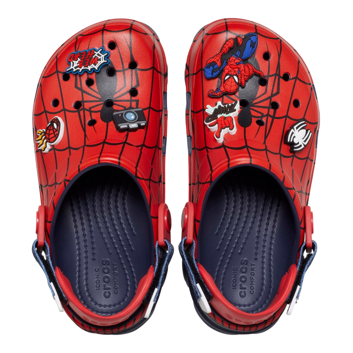 Crocs ciabatta sabot da ragazzi Team Spider Man All-Terrain Clog 208786-410 rosso-blu