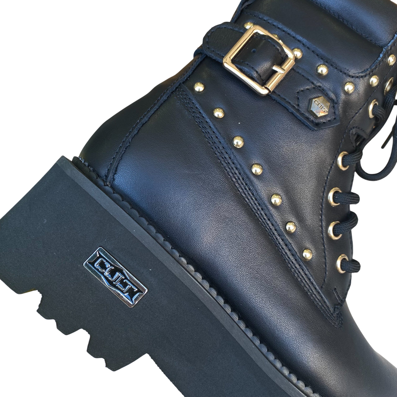 Cult ROCKY 4641 MID W Leather - Scarponcino Donna Borchiato Stivaletto Nero - tallone
