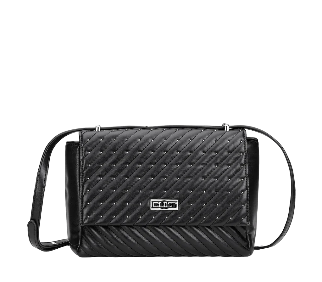 Cult borsa media da donna a tracolla con patta Charlotte X05.002 nero