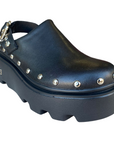 Cult women's Sabot sandal in New Rock 3659 black leather