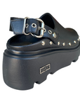 Cult women's Sabot sandal in New Rock 3659 black leather